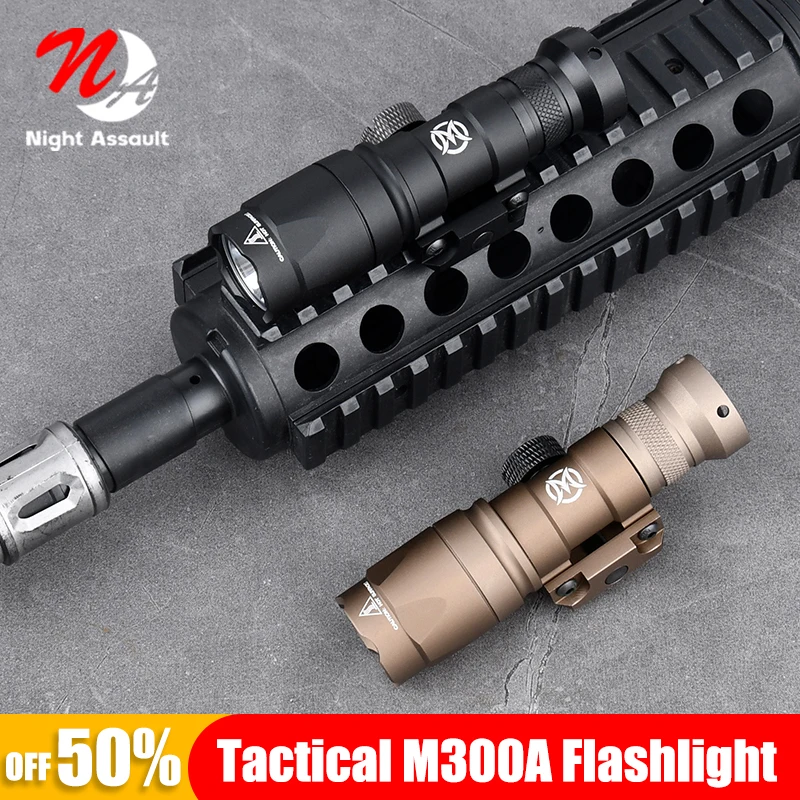 Airsoft Surefir M300 Tactical Scout Light WADSN AR15 Rifle Weapon Flashlight LED Hunting Spotlight SF M300A Gun lamp