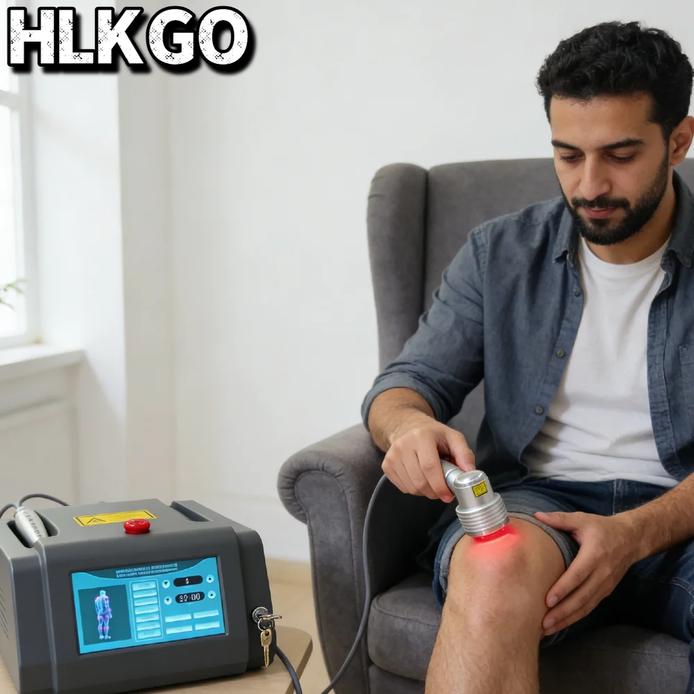 HLKGO Medical Grade 1055mW Laser Therapy Machine, 808/650nm Dual Wavelength for Human Clinic & Veterinary Animal Pain Treatment