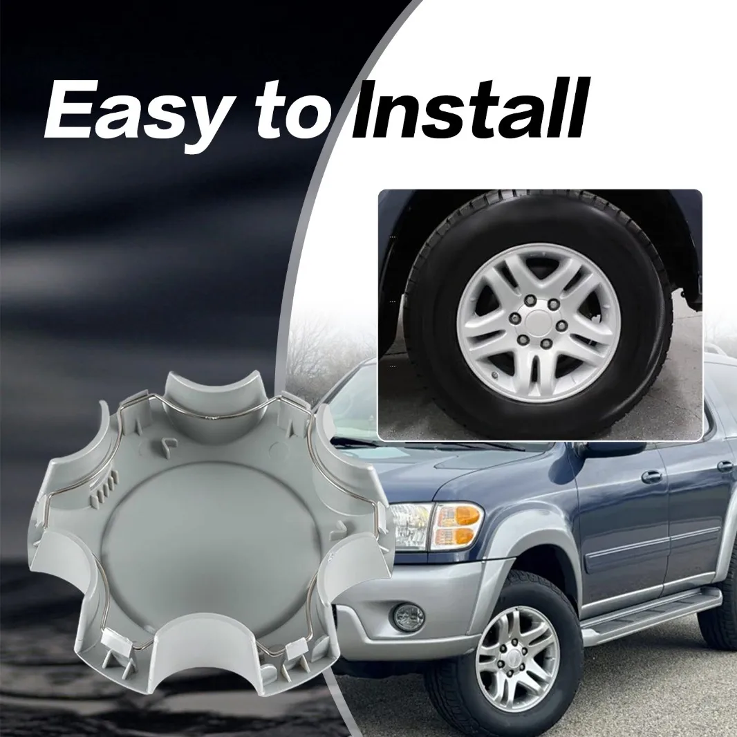 

4pcs Silver Wheel Center Hub Caps For 6 Lugs Tundra Sequoia 17 Inch 10 Spoke Wheel Rim Cover