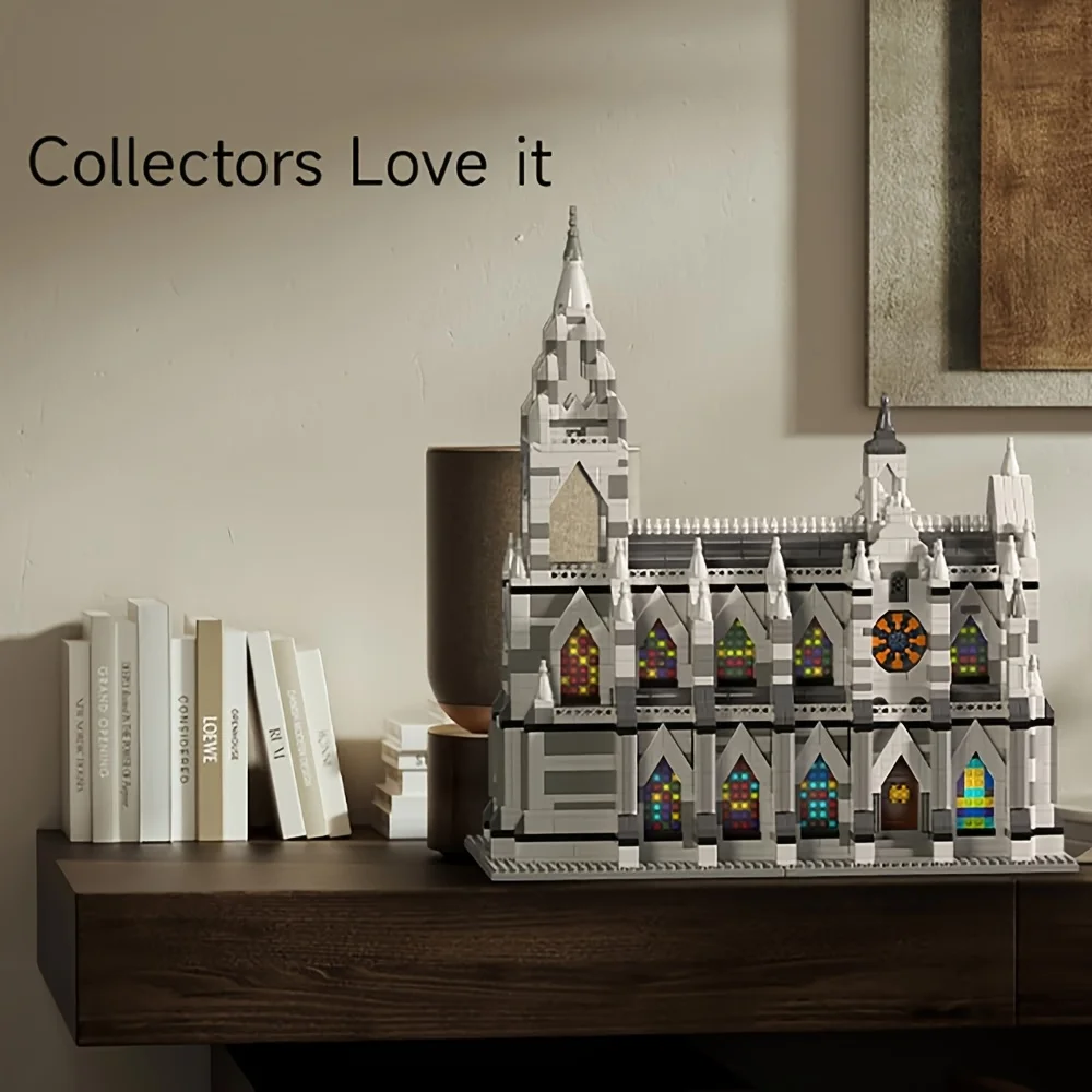 

Набор строительных блоков Castle, украшение для настольной архитектурной модели, подходит для подарков и коллекционирования.