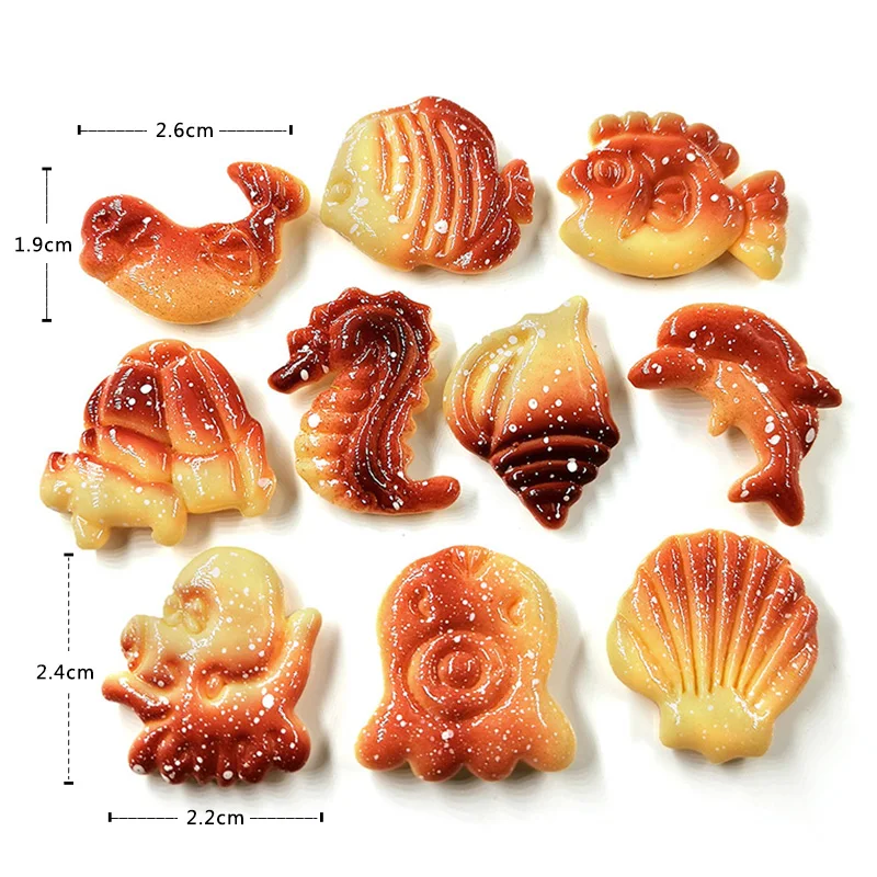 10pcs Animal Biscuit Fridge Magnet Simulated Food Whiteboard Sticker Resin Refrigerator Magnets Home DIY Decoration Accessories