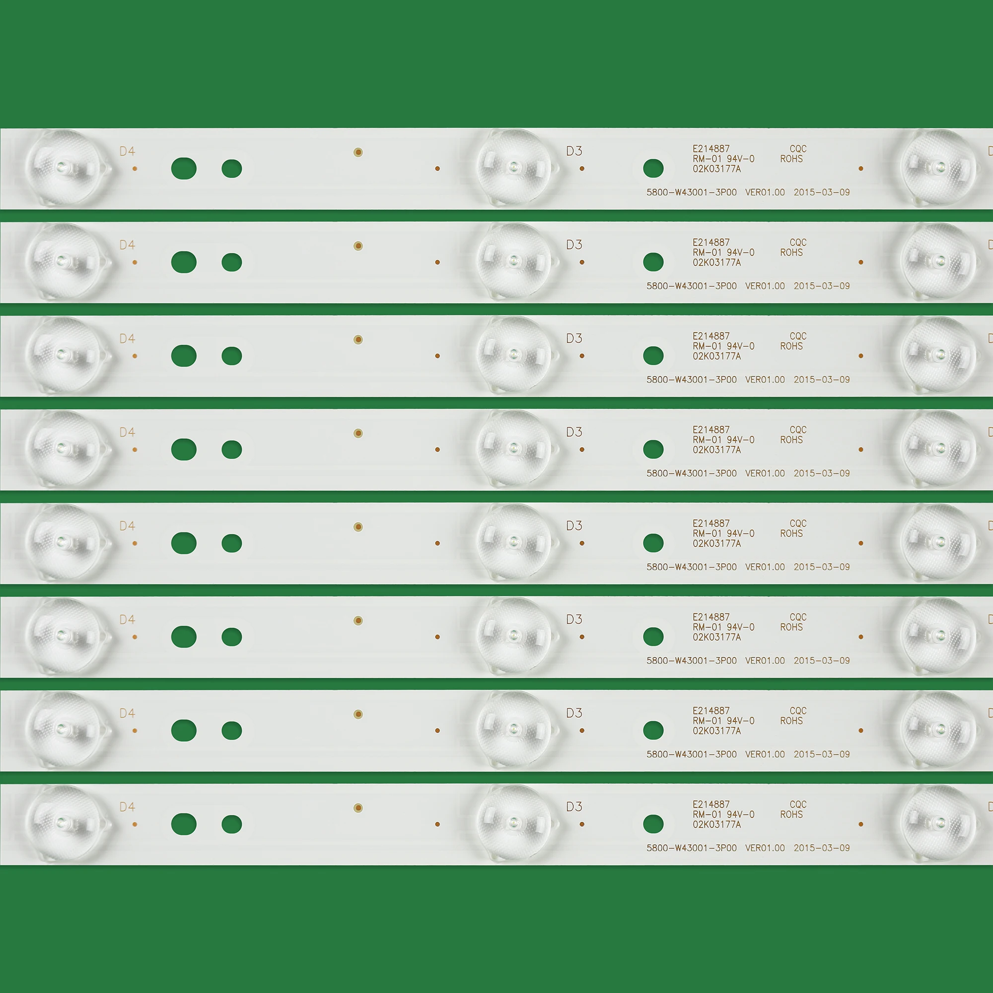 Faixa de luz de fundo LED para 43E3000 43E3500 43E6000 E 465853   lâmpada 5800-W43001-3P00 VER01.00 02K03177A PARA Tela RDL430WY LD0-10D