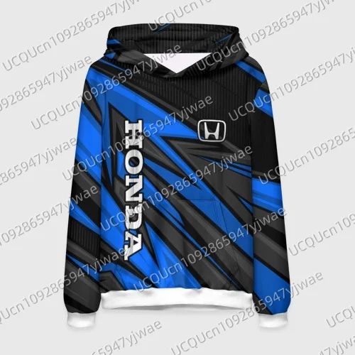 

Quick Dry Honda Motorcycle Jersey Hooded Hoodies Diagonal Stripe Bike and Mountain Racing Men's Women's Armored Hoodie