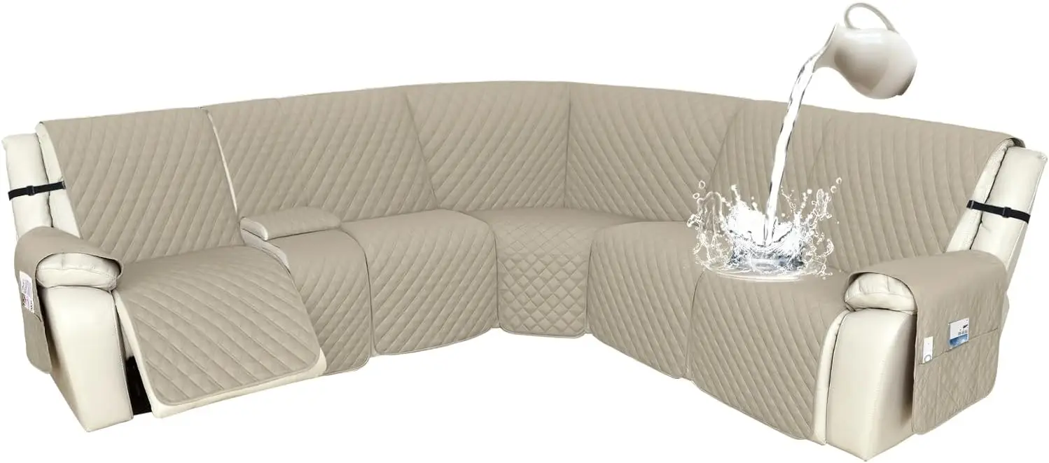 

Arfntevss Recliner Sectional Couch Covers 1OO% Waterproof L Shape Sofa Cover for Reclining L Shaped Sectional Slipcover Dog Wash