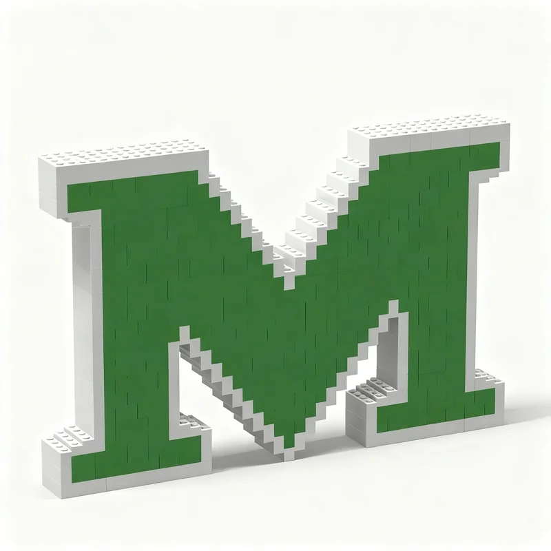 375pcs MOC Marshall University M Model Building Blocks Toy Construction Assemble Christmas Gifts DIY Education Creative Idea