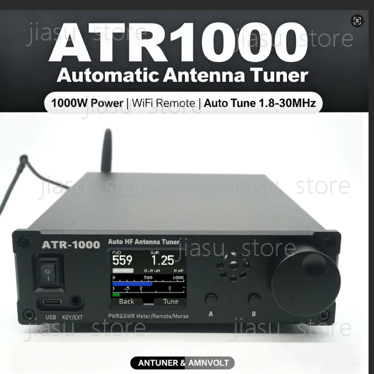 ATR‑1000 Universal HF Antenna Tuner 1.8‑30MHz, Compatible with Yaesu  Kenwood Xiegu Shortwave Transceiver