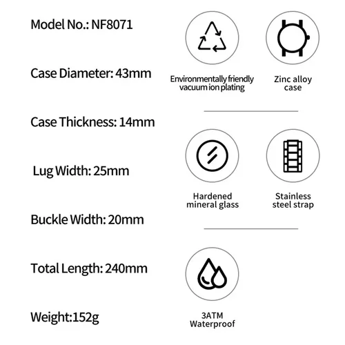 Imagen 2 del producto Relojes NAVIFORCE para Hombre, reloj de pulsera de cuarzo Original de lujo para Hombre, cronógrafo, calendario, reloj resistente al agua para Hombre, Relojes para Hombre