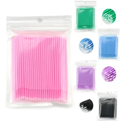 50/100PCS Disposable Micro Brushes Eyelashes Extension Individual Lash Removing Swab Nails Eyeliner Cotton Swab  Applicators