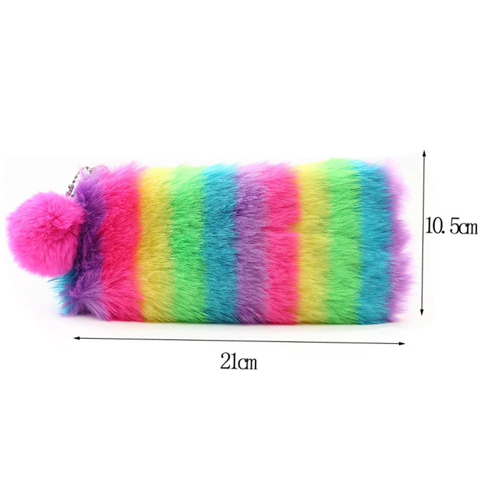 

Rainbow Color Pencil Bag PU Material Waterproof Stationery Organizer for Kids Women Multifunction Pen Case Pouch