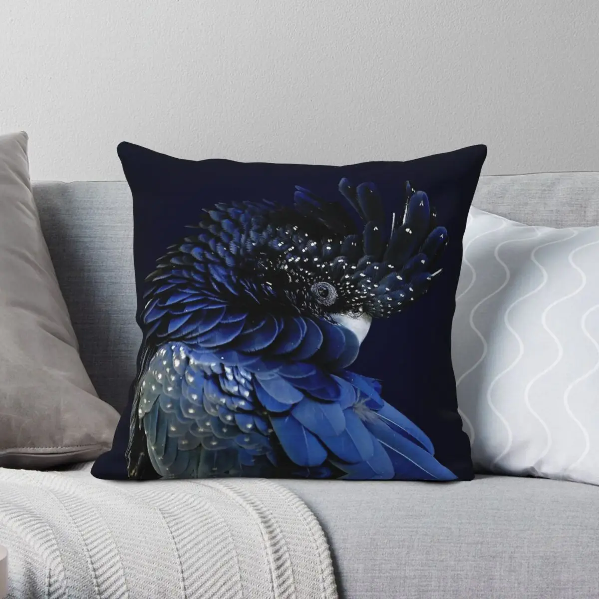 

Fibonacci Cockatoo Square Pillowcase Polyester Linen Velvet Printed Zip Decor Bed Cushion Cover