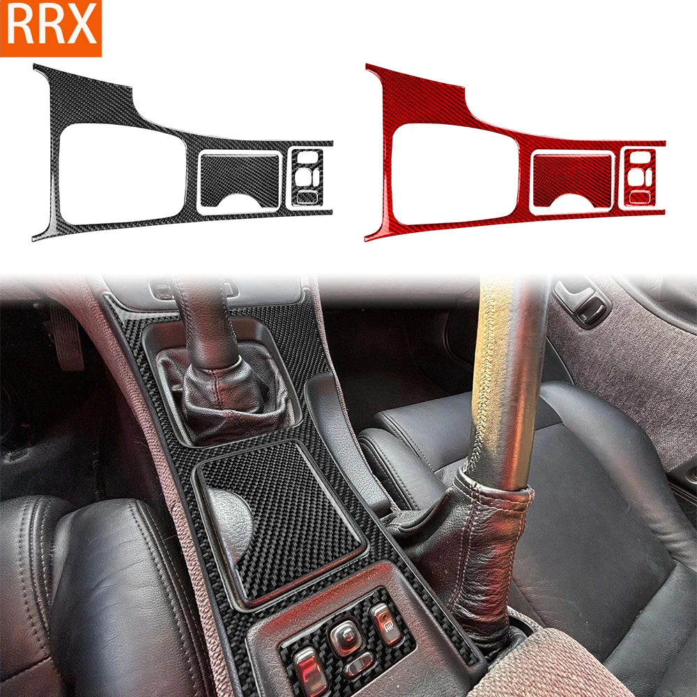 For Nissan 300ZX 1989-1997 Real Carbon Fiber Stickers central Gear Shift transmission Panel Car Accessories Interior decorative