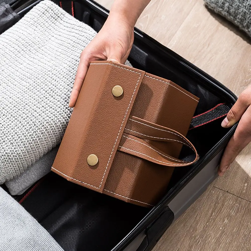 Snap Button Foldable Save space Holder PU Bag Display Case Eyewear Holder Storage box Slots Glasses Case Sunglasses Box