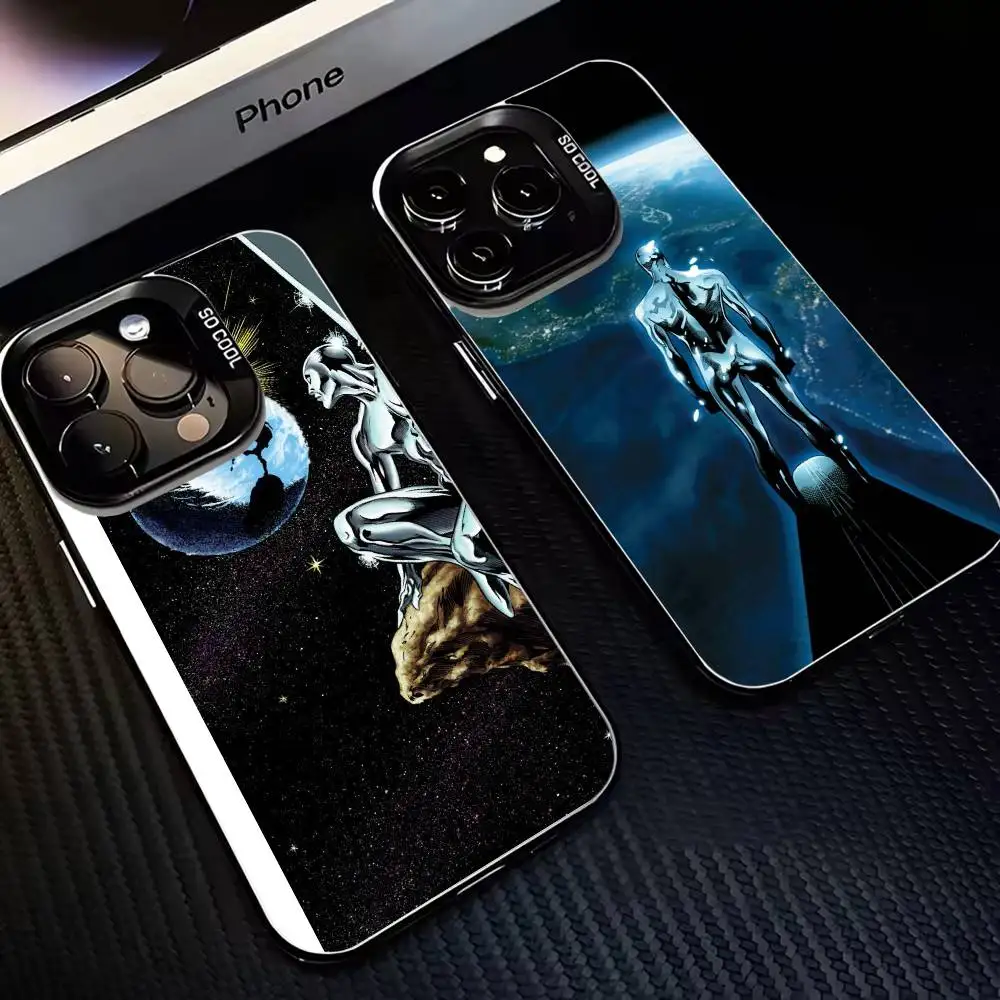 

S-Silver Surfer-rr Phone Case For iPhone17,16,15,14,13,12,11 Plus,Pro Max Black Matte Shockproof Cover