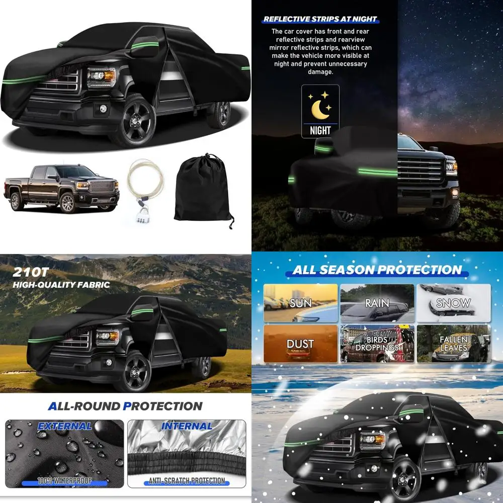 

All-Weather Protection Car Cover for 2019-2023 Sierra 1500 Crew Cab, 210T 6-Layer Heavy-Duty Outdoor Full Vehicle Cover