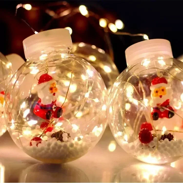 10 Stück führte Weihnachten Vorhang Lampe Fee Schneemann Wunsch Ball String Nacht lampe Navidad Fenster Home Room Party Licht Dekoration