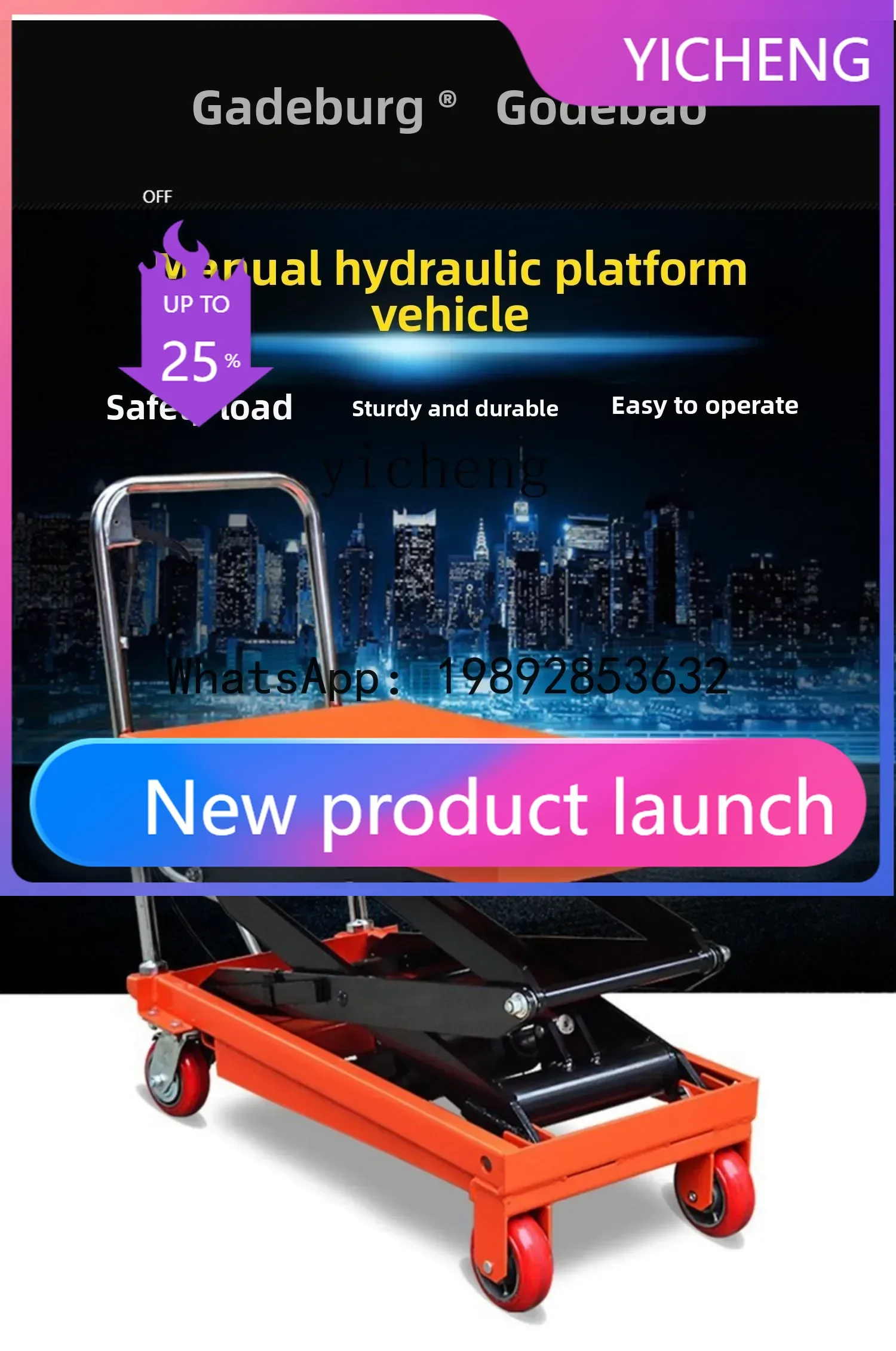 Q5  manual lifting platform hand push hydraulic lifting tool truck loading and unloading forklift