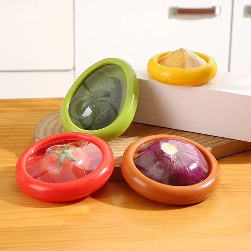 1Pcs Fruit Vegetable Storage Container Food Fresh-keeping Box Avocado Pod Tomato Lemon Storage Box Plastic Kitchen Gadgets