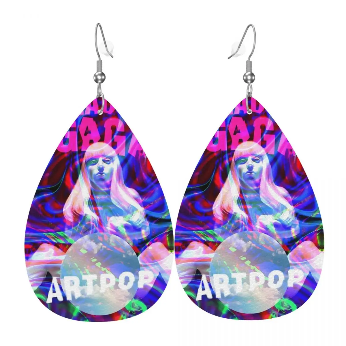 

Кожаные серьги Lady Star Gaga Mayhem на заказ для женщин, альбом, музыкальные висячие серьги-капли, ювелирные аксессуары