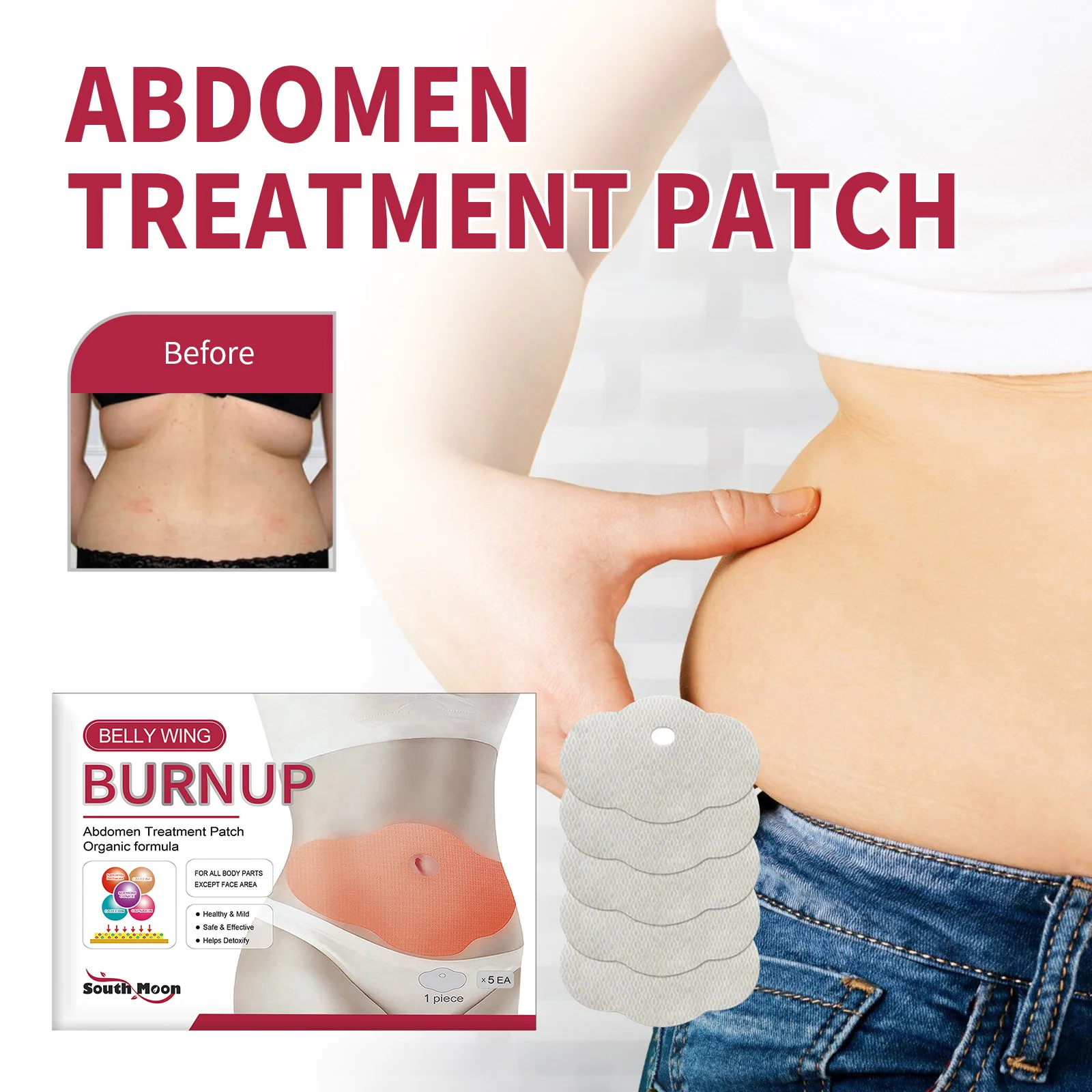 Abdominal Firming Patch - Waist Slimming, Body Shaping, Bowel Movement, Fat Reduction, Lazy Person Body Care, Navel Patch