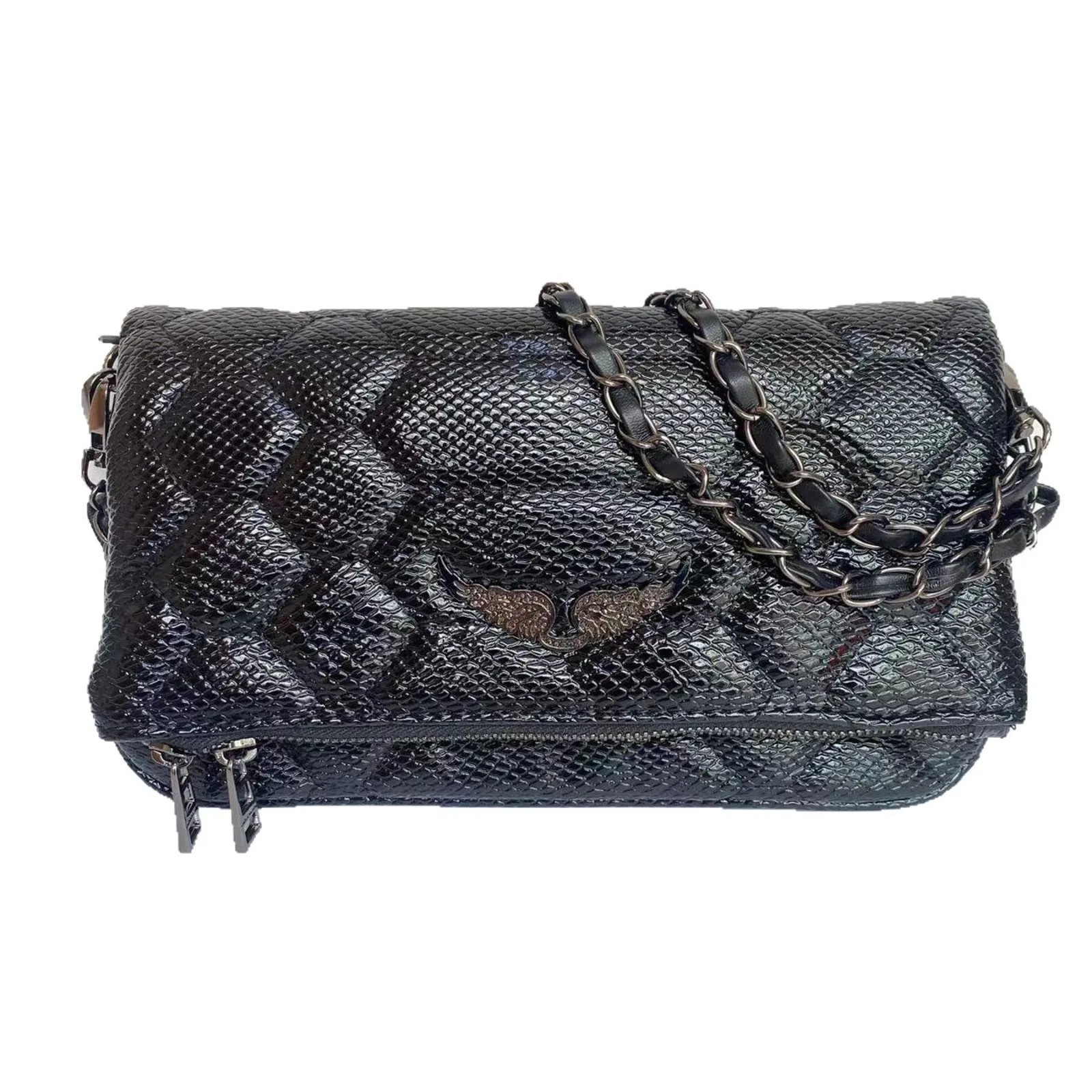 الفرنسية ZV جديد عبر الحدود الجناح سلسلة حقيبة المرأة عادية الماس جزءا لا يتجزأ من حقيبة يد الموضة البسيطة مباراة يومية حقيبة مربعة صغيرة