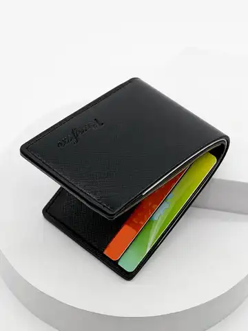 Men's Fashion Minimalist Slim Bifold Wallet - Ultra-Thin, Portable Multi-Card Holder Mini Dollar Wallet