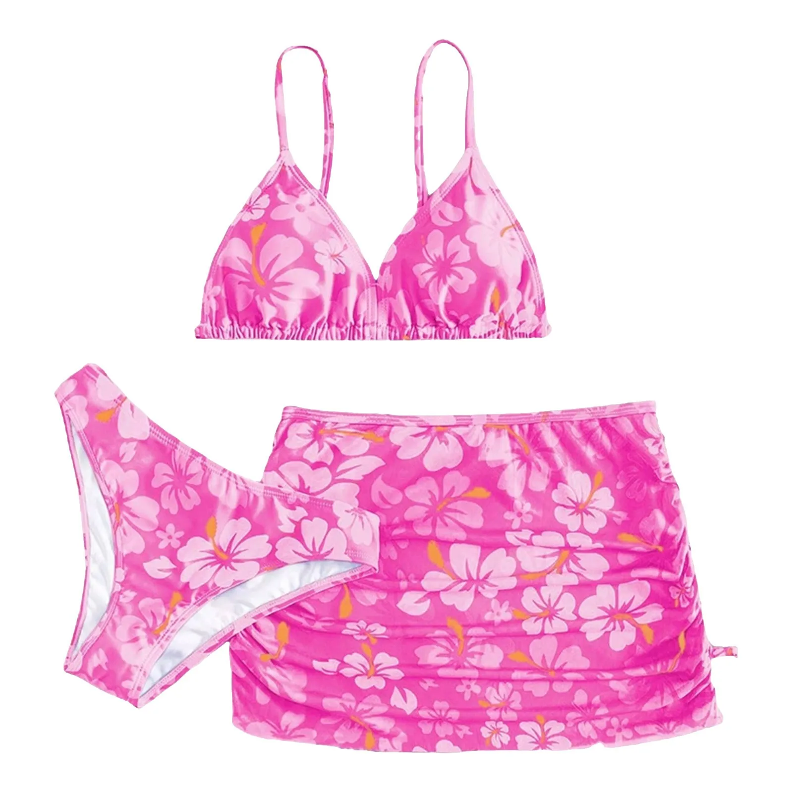 

Big Girl Swimwear Cuhk Children's Printed Bikini Net Swimsuit Children's Swimsuit Three Piece Tween Swimsuits for Girls 11-14