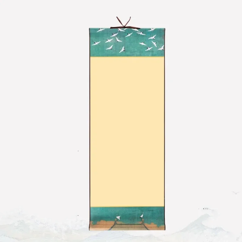 Cultural Creative Blank Rice Paper Hanging Scroll Traditional Chinese Calligraphy Painting Creation Antique Hanging Scroll Axis