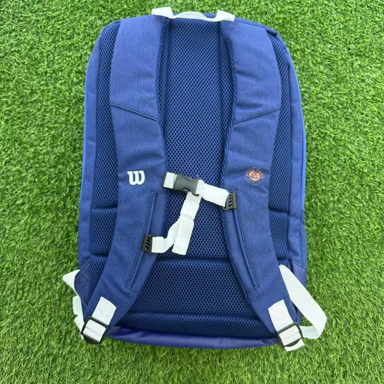 Wilson Super Tour Tennis Backpack RG France Open Sport Navy Blue Tennis Bag Hold 2 Racquet with Thermoguard Pocket  WR8018301001