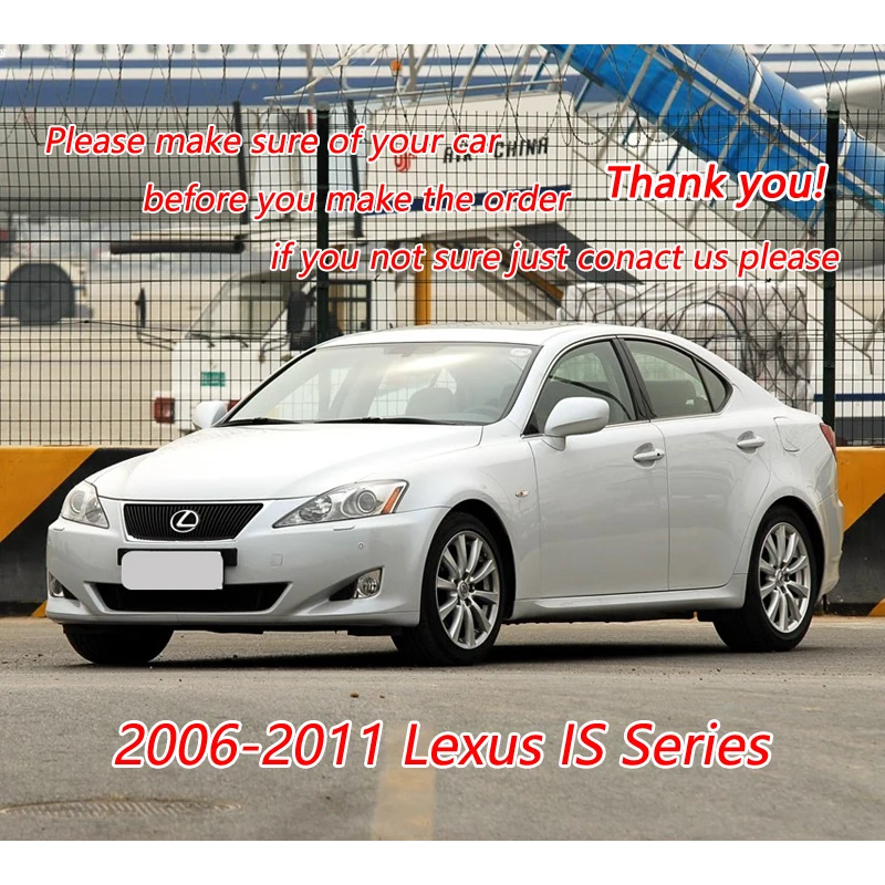For Lexus IS250 300 2005 - 2011 IS Carbon fiber headlight covers eyelid Fiber glass front lamp decorative eyebrow sticker 2pcs