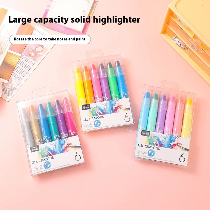 Large Capacity Rotating Gel Crayon Set Multicolor Solid Crayons for Classroom Highlighting Scrapbooking Home Parent-ChildDrawing