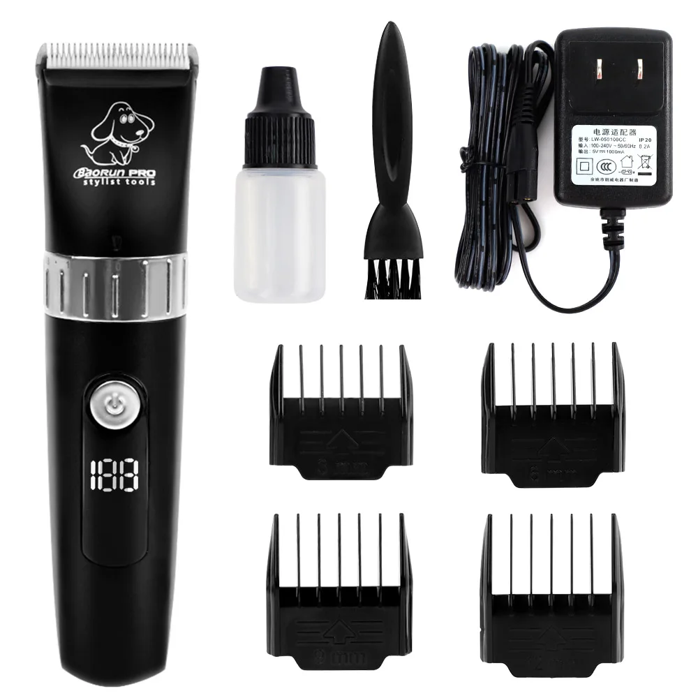 

Dog Hair Clipper Pet Hair Trimmer Puppy Grooming Electric Shaver Set Cat Accessories Ceramic Blade Recharge Profession Supplies