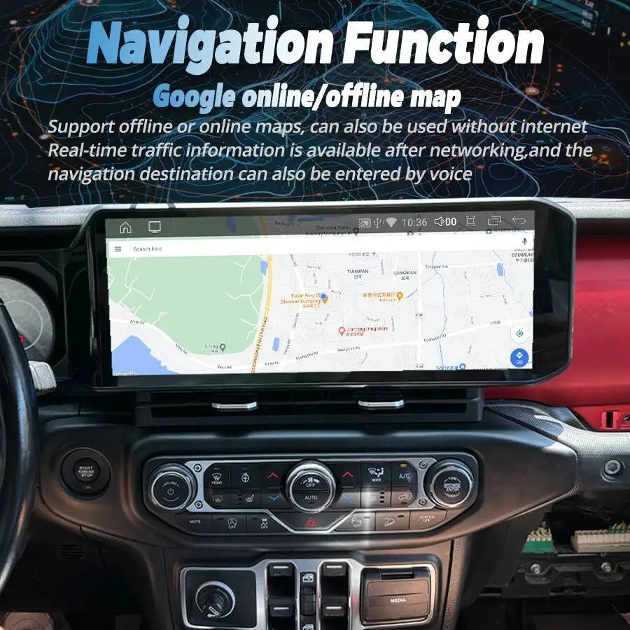15inch Carplay Screen Car Radio Android Auto For Jeep Wrangler JL 2018-2022 Stereo AUDIO Multimedia Player Navigation Head Unit