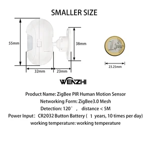 Zigbee 3.0 Bewegungssensor mit Pir IR Infrarot Human Body Mini Detektor Sicherheitsgeräte Haus Batterie Tuya SmartLife Leben 8 Hauptverkaufssensorbewegung zu Batterien - №6