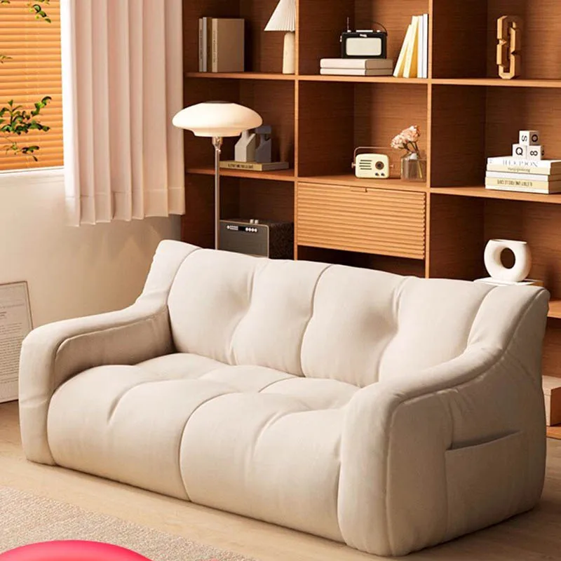 Factory Cream Bean Bag Sofas Kawaii Minimalista Nordic Ergonomic Modern Couch Italian Upholstery Canape Salon Home Furnitures