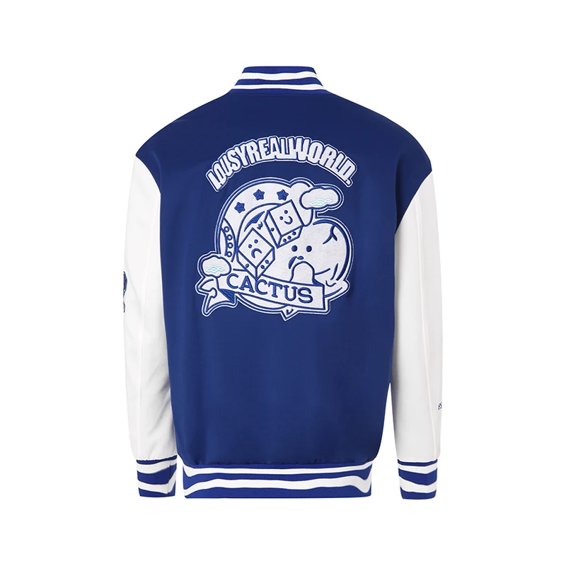 Matching Baseball Jackets for Couples Embroidery Stand Neck Long Sleeves Snaps Varsity Bomber Jacket Blue Green Black