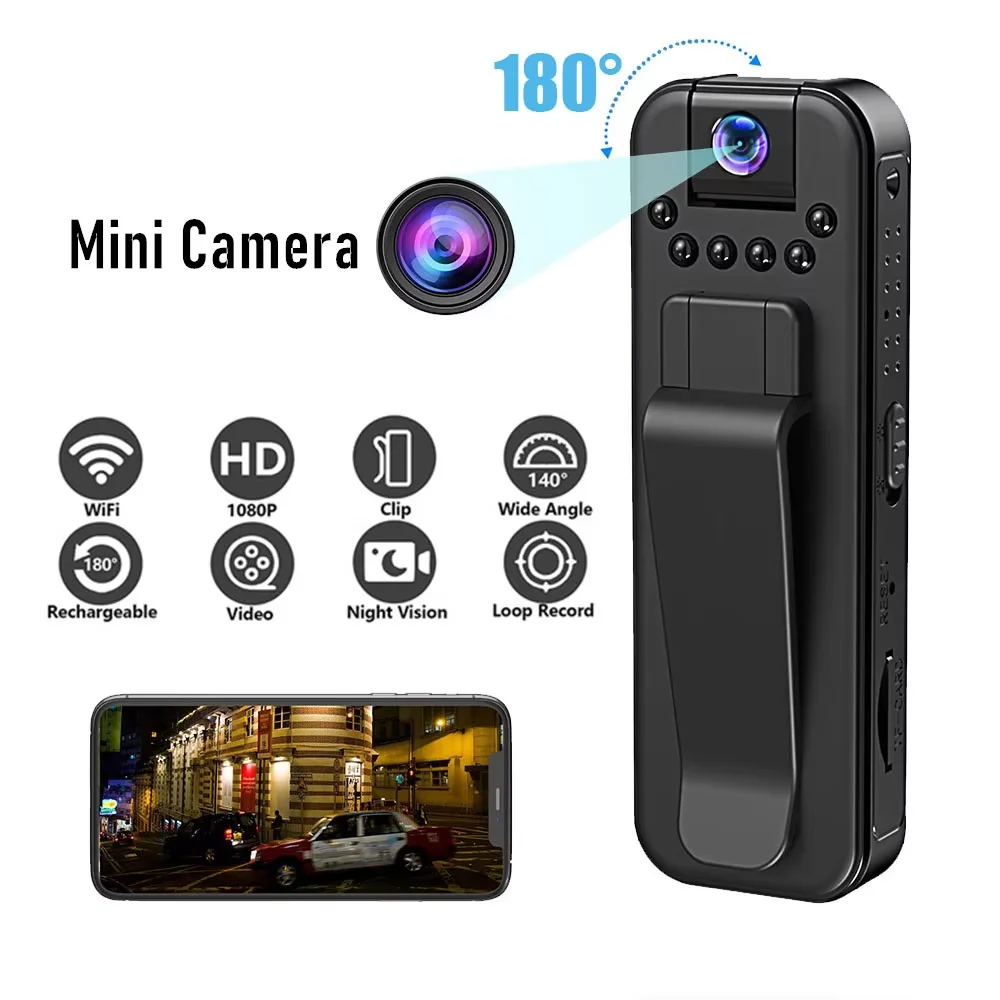 

1080P Wifi Body Mini Camera Portable Small Digital Video Recorder Police BodyCam Infrared Night Vision Miniature Camcorer