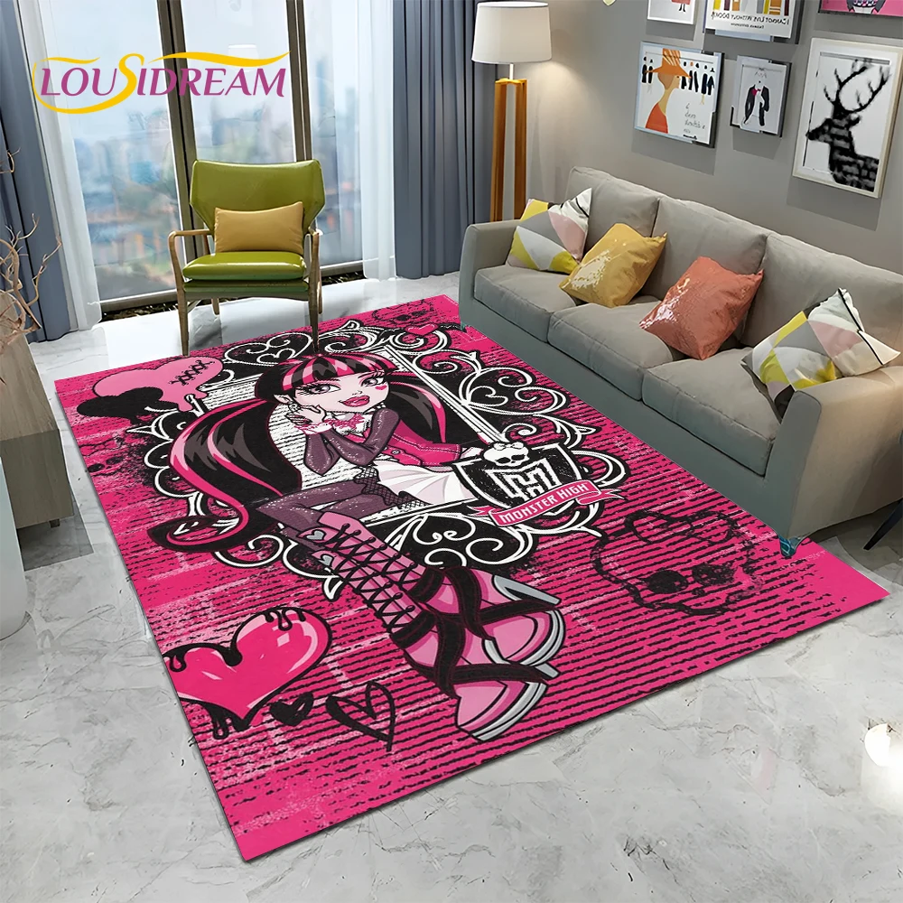 Cartoon Monster High Draculaura Carpet Rug for Home Living Room Bedroom Sofa Doormat Decor,kids Play Area Rug Non-slip Floor Mat