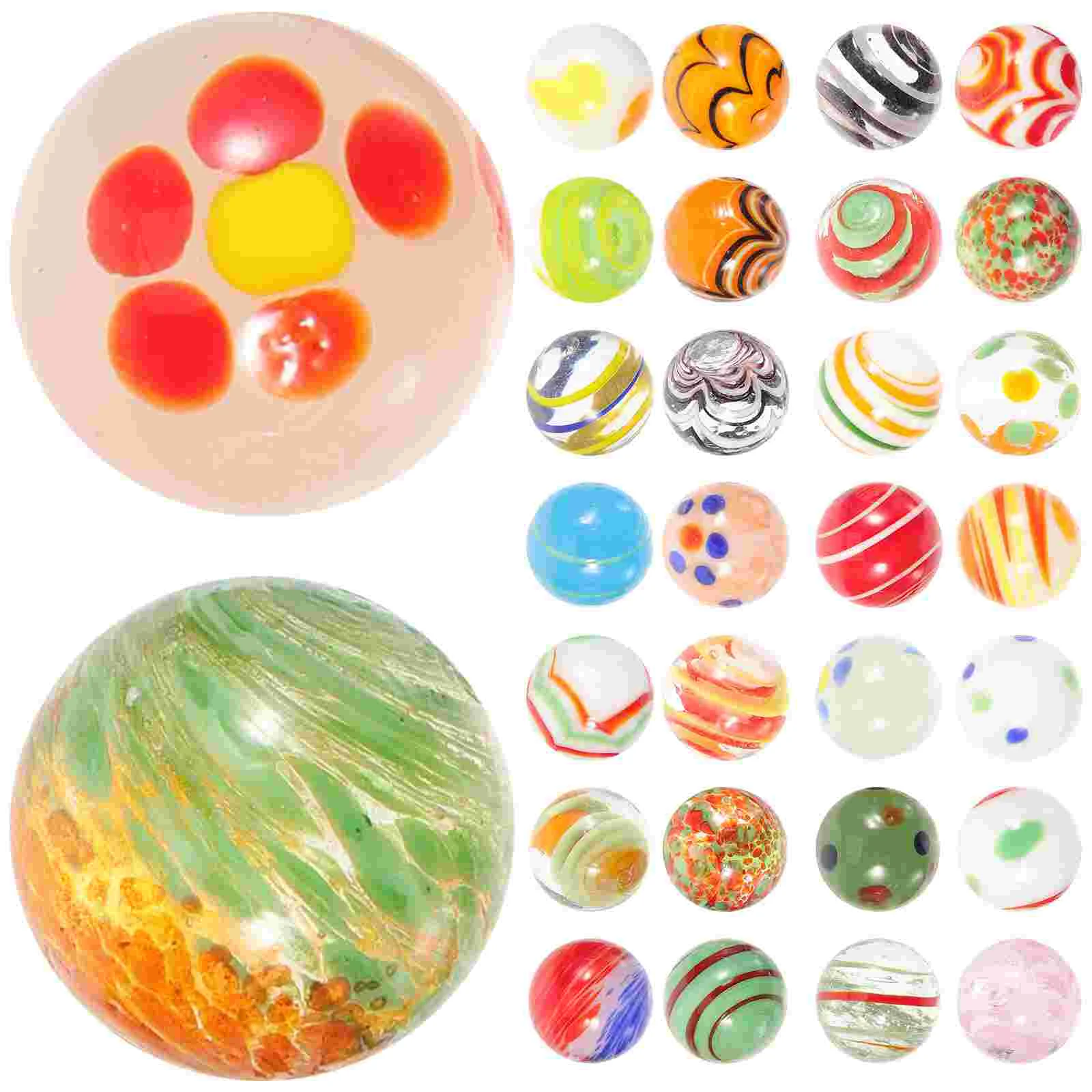 30 Pcs Glass Marbles Darts Decorative Ball Hydroponic Plant Decorations Colored Vintage Toys Child Beads Fish Tank Decors Large