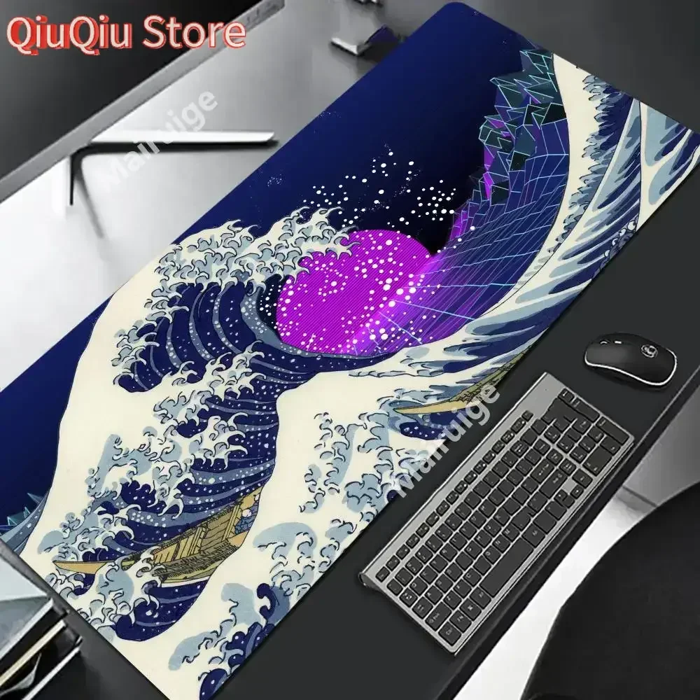 

Computer Art Mouse Pad Japan The Great Wave of Kanagawa Large Gaming Mousepad Gamer XL Rubber Otaku Keyboard Pad Laptop Desk Mat