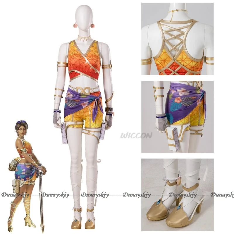 game Apex cospaly costume anime Loba Cosplay jumsuit Adult Loba Andrade jumsuit skin Gold strap shoes Halloween gifts