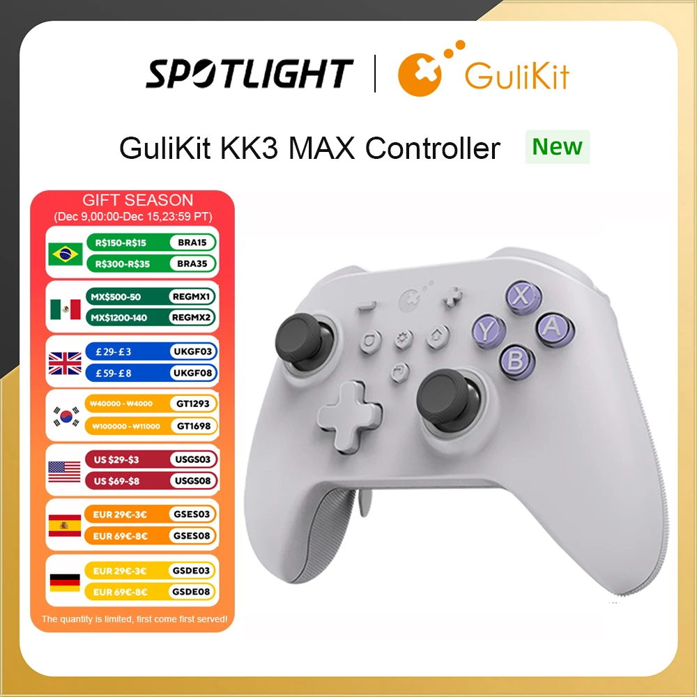 GuliKit KK3 MAX Controller NS39 KingKong 3 Gamepad with Hall Effect Joysticks & Triggers for Windows Nintendo Switch Android iOS