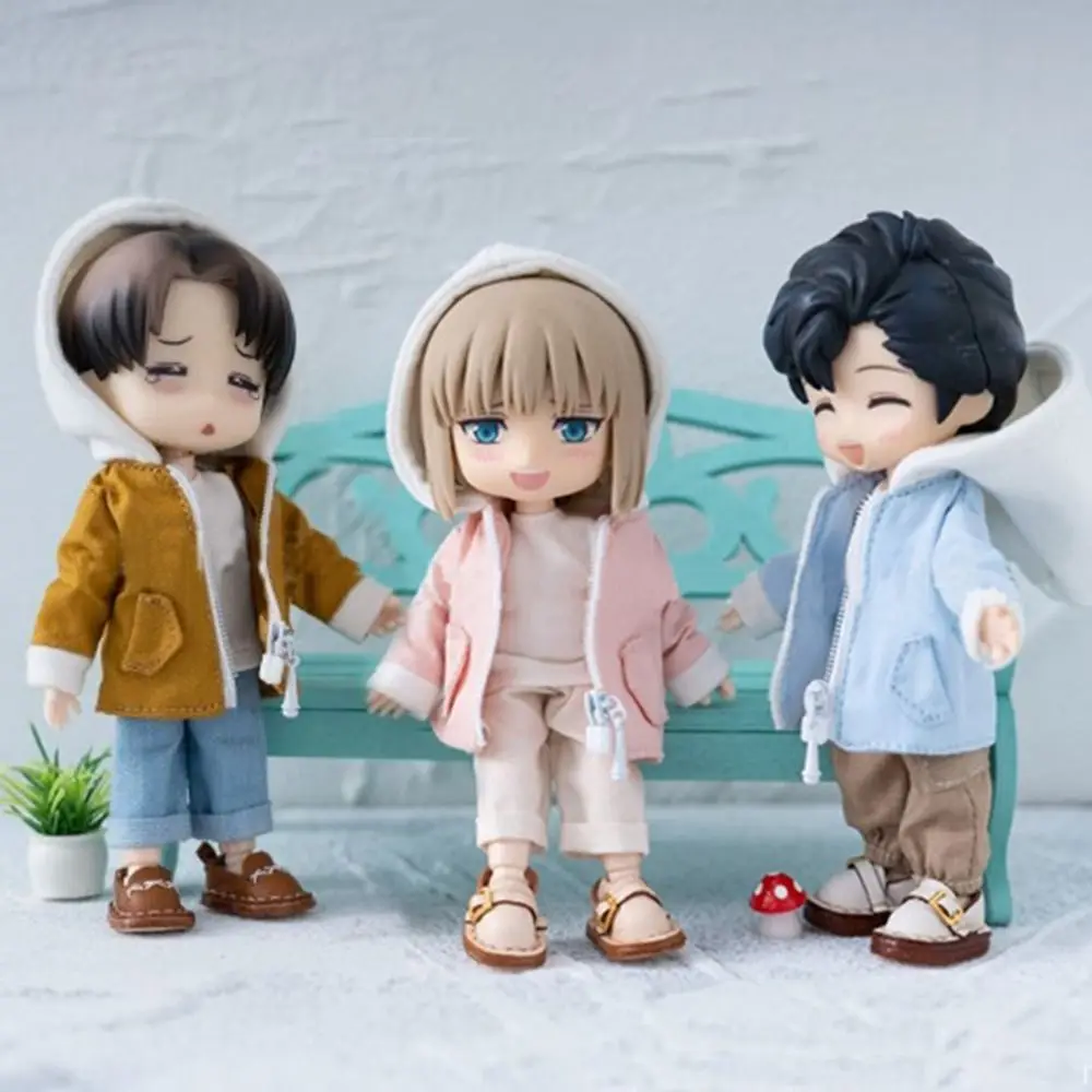 Sweat à capuche fait à la main, Mini accessoires de bricolage, vêtements décontractés, hauts cadeau, manteau multicolore pour poupées 1/12 BJD GSC p9