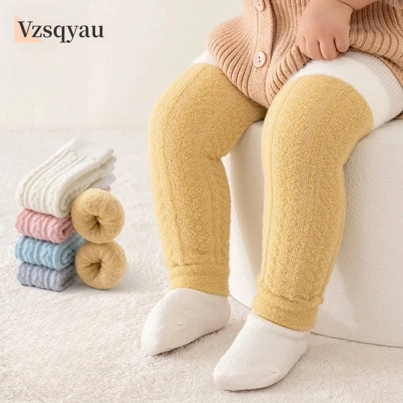 

Thickened Velvet Baby Leg Warmers Autumn Winter Class A Soft High Elastic Warm Knee Pads Children Comfort Kneepad Antifreeze Leg