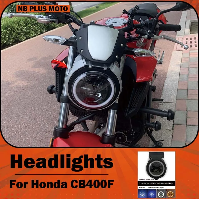 【Premium】For CB400F is compatible with Honda motorcycle CB300R and offers non-destructive installation of headlights for CB650R