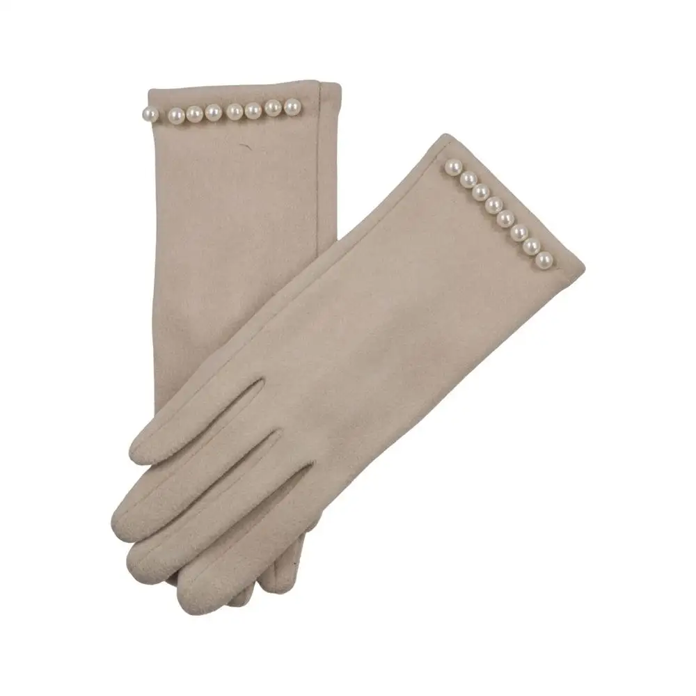 

Утолщенные перчатки для вождения с жемчугом, сохраняющие тепло, антихолодные перчатки для сенсорного экрана, жемчужные украшения, корейская версия, женские перчатки с разделенными пальцами