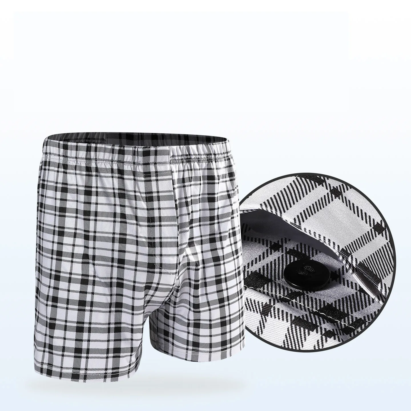 Mens Boxer Shorts Homme Plaid Underwear Man Panties Ropa Comfortable Button Open Pouch Arrow Pants Underpants Cueca Calzoncillo 6