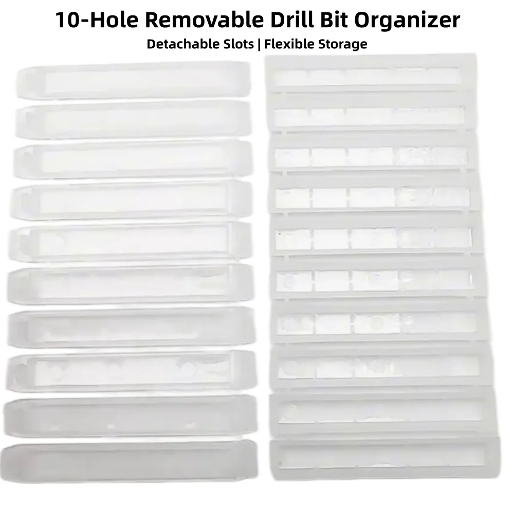 10-Slot Detachable Nail Drill Bit Organizer 2.35mm – Modular Nail Art Storage Box Display Holder for Manicure Tools