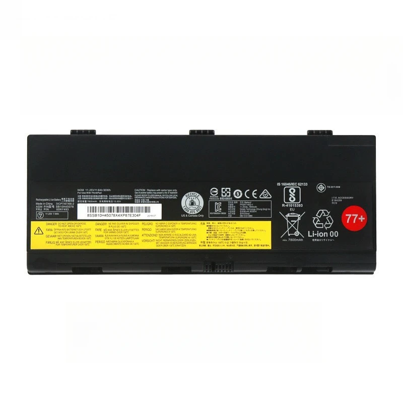 11.5V 7600mAh Laptop Battery 00NY492 00NY493 SB10H4507 SB10H45075 76 77 SB10H45078 For Lenovo ThinkPad P50 P51 P52