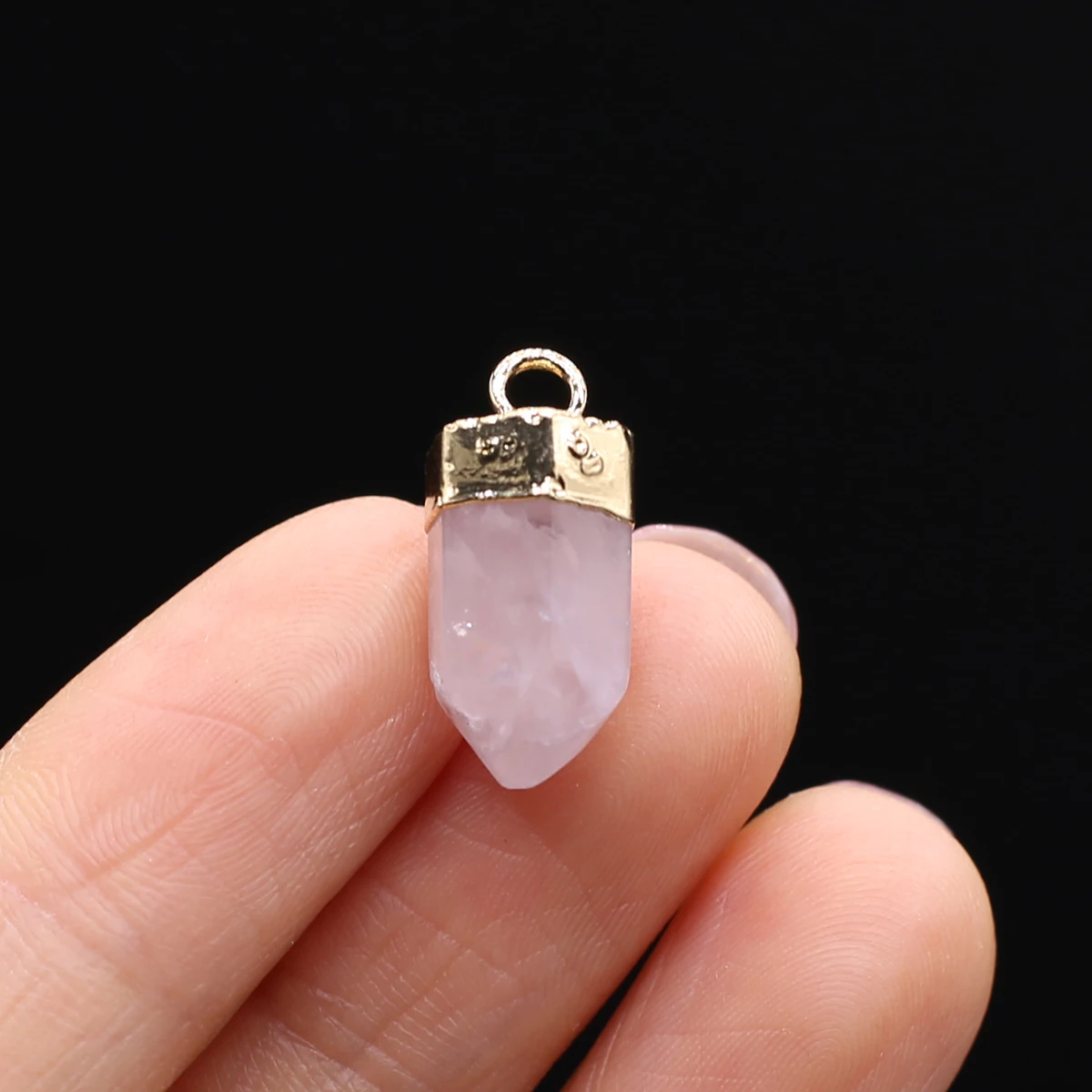 Charms Natural Stone Pendant Pencil Cone Shape Amethysts Rose Quartzs Pendant for Making DIY Jewerly Necklace Accessories 8x21mm