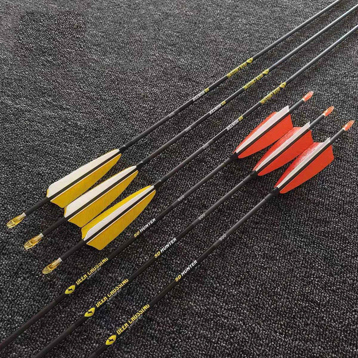 

12pc Already Made Pure Carbon Arrows Spine250 300 400 500 600 700 800 900 1000 ID4.2mm for Archery Compound Recurve Bow Shooting